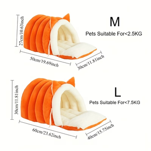 Waschbares Katzenbett – Warmes, plüschiges, rutschfestes Bett für Kätzchen, Welpen und andere Haustiere zum Schlafen und Entspan - Product Image 3