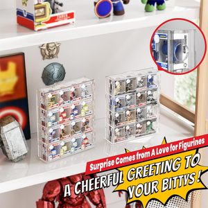 Estante de Exhibición de Figuras Coleccionables Mini, Transparente, de Cuatro Niveles, para Montar en la Pared o de Escritorio, a Prueba de Polvo, para <span class=keywords><strong>Funko</strong></span> Bitty <span class=keywords><strong>Pop</strong></span> - Product Image 5