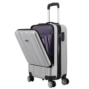 Yeni 20''INCH ABS PC Carry ön hızlı erişim cep bavul, çift cep haddeleme Laptop kabin bagaj