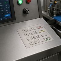 Teclado Numérico Industrial KB-502 4x4 Matrix IP65 Resistente al Agua, para Terminales ATM, Kioscos, Máquinas Expendedoras, Uso en Exteriores, Metálico