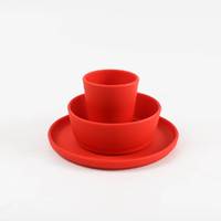 Ensemble de cadeaux d'usine pour nouveau-nés ensembles de vaisselle en silicone sans BPA pour enfants vaisselle d'extérieur pour l'alimentation de bébé