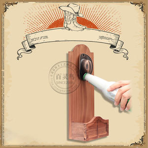 Imán de nevera con forma de sombrero de vaquero, abridor de botellas magnético de madera vintage YD373 para montar en la pared, venta al por mayor - Product Image 2