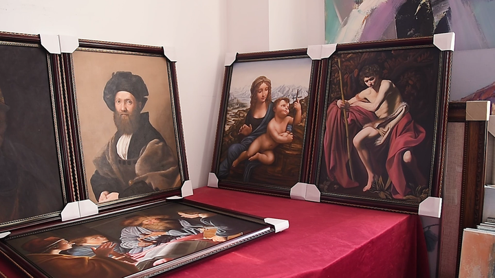 有名な美術館の品質手描きの聖母マリアの複製アンティークの壁の