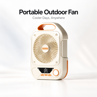 Nouveau ventilateur pliable rechargeable haute vitesse 2026 pour camping extérieur avec lumière LED pour tente, bureau et pêche