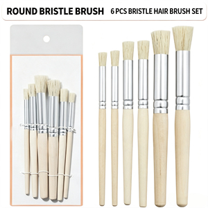 Set di 6 <span class=keywords><strong>Pennelli</strong></span> <span class=keywords><strong>per</strong></span> Artisti BESTLINE, con Setole in Nylon/Naturali e Manico in Legno, <span class=keywords><strong>per</strong></span> Pittura a Olio, Acrilica, <span class=keywords><strong>Acquerello</strong></span> e Fai-da-Te - Product Image 2