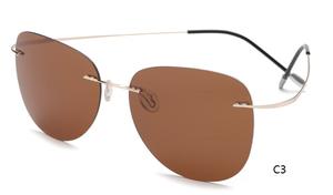 نظارات شمسية جديدة لعام <span class=keywords><strong>2026</strong></span> خفيفة الوزن بدون إطار مع عدسات مستقطبة UV400 وذراعين رفيعين من التيتانيوم جاهزة للاستخدام - Product Image 3