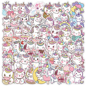 <span class=keywords><strong>HOYO</strong></span> 50Pcs/Set Pegatinas de Unicornio, Calcomanías de Vinilo Impermeables de Caballo Mágico con Cuernos de Criatura Mítica para Niños, Adolescentes y Guitarras - Product Image 3