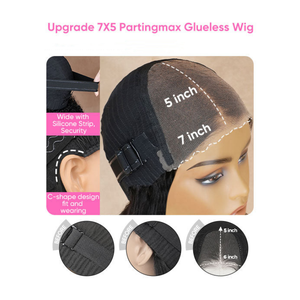 Peluca <span class=keywords><strong>de</strong></span> Cabello Humano Virgen Remy con Encaje Transparente y Flequillo, Pre-Cortada, Ondulada, en Capas, 7x6, sin Pegamento, para Mujeres Negras, Venta al Por Mayor - Product Image 5
