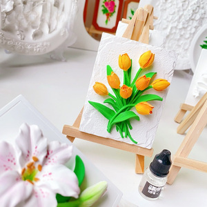 Dipinto fai da te Kit <span class=keywords><strong>di</strong></span> pittura in gesso 3D dipinto a mano a giglio <span class=keywords><strong>di</strong></span> tulipano Kit <span class=keywords><strong>di</strong></span> pittura in gesso fai da te con Mini pittura a cavalletto - Product Image 3
