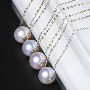 7-8mm 18K זהב אמיתי טבעי אמיתי מלוחים ים מים יפני Akoya מי ים פרל תליון שרשרת - Product Image 3