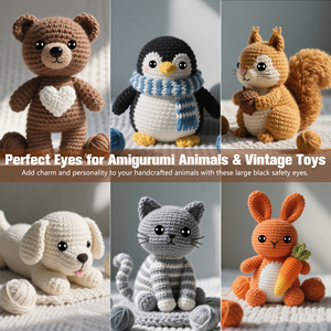 186 Piezas de <span class=keywords><strong>Ojos</strong></span> de Seguridad Grandes de 18-30 mm para Amigurumi, <span class=keywords><strong>Ojos</strong></span> de Plástico Negros para <span class=keywords><strong>Crochet</strong></span> con Arandelas para Animales de Peluche, Muñecas y Manualidades de <span class=keywords><strong>Crochet</strong></span> - Product Image 5