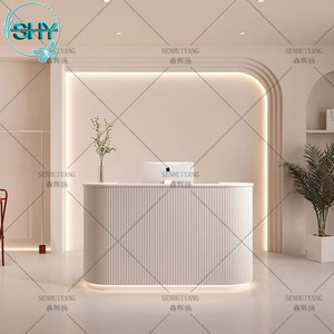 Hot <strong>pink</strong> High Quality Cosmetic Display Cabinet Hot Selling Reception Desk Counter <strong>Beauty</strong> <strong>Salon</strong> for Perfume Counter Display - Product Image 3