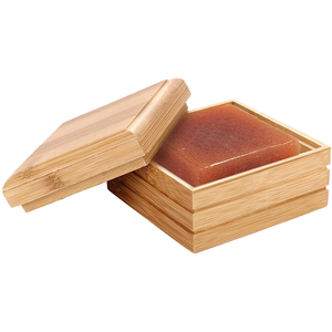 Porte-savon en bambou poli, moderne, personnalisé, avec logo de marque privée, écologique, biodégradable, durable, pour salle de bain et baignoire - Product Image 1