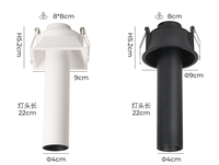 Lampe encastrée à angle large réglable 5W 36 °   Luminaire Ray 85mm à bras court blanc neutre pour appartement, couloir long, éclairage d'ambiance