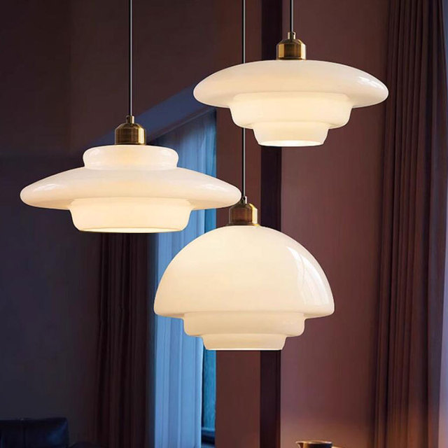 Popular Design Hand Blown Technology Opal Shiny Glass Pendant Lamp Shade for Home Indoor Bedroom Light