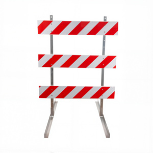 Barrière de <span class=keywords><strong>chantier</strong></span> autoportante multi-panneaux réfléchissante de 48 pouces, signalisation de signalisation routière en métal durable pour la sécurité routière - Product Image 2