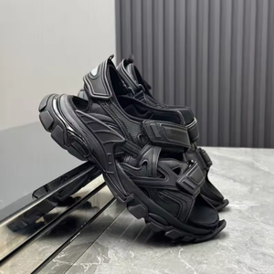 Fashion Open-toe Men's <b>Slides</b> <b>Slippers</b> High quality Men Woman Genuine Leather Shoes Outdoor sports casual walking Style shoes - Product Image 4