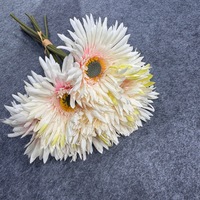 Bouquet de Gerberas Artificielles en Soie à Franges, Fausses Fleurs Africaines Multicolores pour Mariage, Vente en Gros