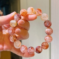 Bracelet en fleurs de gomme rouge naturelle à gros grains de 12 mm - collier à perles rondes à boucle unique - design tendance et unique pour femmes