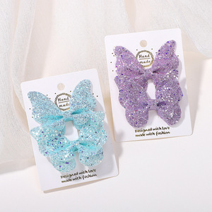 Nouvelle épingle à cheveux en acétate scintillante en forme de papillon tridimensionnel pour enfants, pince à cheveux dégradée, accessoire pour cheveux de bébé, modèle 4017, 5*3,5 cm - Product Image 3