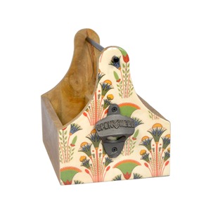 Double Tiers Wooden Beer <b>Crate</b> with Black Metal Handles Tabletop Bar Accessories for Beverage <b>Storage</b> Bottle Caddy Carrier - Product Image 4