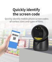 Escáner de Códigos de Barras Omnidireccional 2D, Lector de Códigos de Barras con Cable, Plataforma de Escaneo de Códigos QR 2D de Escritorio para Inventario de Supermercados