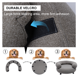 Sofá cama moderno y moderno para perros, almohada desmontable con soporte para el cuello, entrada abierta, funda de lino resistente a los arañazos, ortopédica y transpirable - Product Image 3