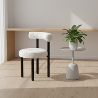 Tabouret de coiffeuse minimaliste moderne en laine de mouton tuftée – Chaise de luxe au design et couleur personnalisés pour chambre de femme, table de maquillage, maison