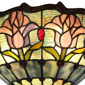 Lámpara de Pared de Diseño Tulipán de Cristal Estilo Tiffany Europeo Hecha a Mano de Lujo de 12 Pulgadas para Decoración de Pared Interior - Product Image 6