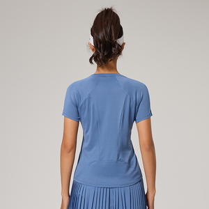 Fabricant en gros de t-shirts, vêtements de tennis, t-shirts de sport personnalisés à manches courtes, hauts en maille d'été pour femmes élégantes - Product Image 5