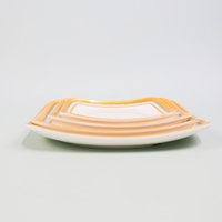 Ensemble de Plats en Mélamine Carrés Incassables avec Impression Dorée Personnalisée, Plats de Service Réutilisables de Luxe, Plats en Plastique pour Restaurant, INS Hot Pot BBQ