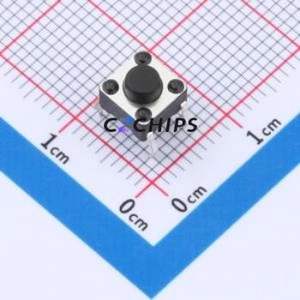 TC110416050 Tactile Switch Through hole Component (THT)-4P,6x6mm Switch Single Pole Single Throw Round Button 1.6N 5mm - Product Image 1