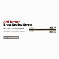 Vis de scellage industrielle à quatre trous M4x20mm en laiton nickelé pour armoire de distribution, scellage antivol
