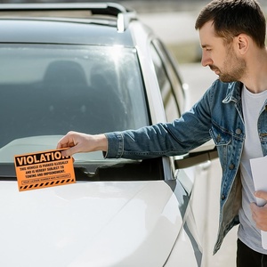 Etiquetas de advertencia de infracciones de estacionamiento privado impresas personalizadas con su logotipo para el sistema de advertencia de remolque de patrulla de seguridad - Product Image 4