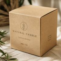 Boîte à bougies en papier kraft écologique Emballage en pulpe de bois durable Texture minimaliste Boîte cadeau pour petites entreprises Recyclable