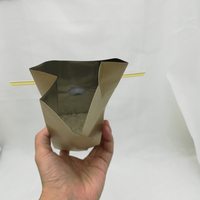Sachet à café en papier kraft à soufflet latéral, avec feuille d'aluminium, anti-humidité, valve unidirectionnelle et fermeture à lien métallique, personnalisé pour l'emballage de grains de café