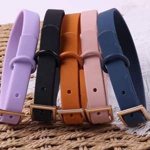 Collar de perro de Pvc colorido de alta calidad correa ajustable de goma suave acolchado sólido impermeable Collar de perro - Product Image 1