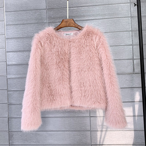Manteau court pour femme en fausse fourrure imitation Toscane, style coréen, couleur unie, prix d'usine - Product Image 3