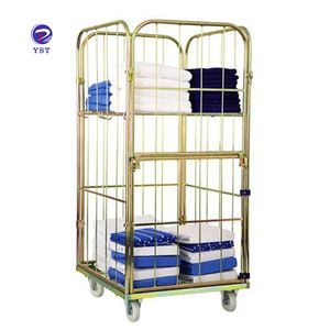 Goede Kwaliteit Opslag Transport Metalen Commerciële Gaas Hotel Wasserij Trolley - Product Image 6