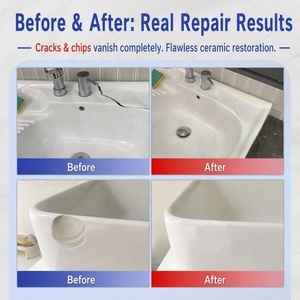 Colle époxy AB pour réparation de <span class=keywords><strong>carrelage</strong></span>, adhésif pour céramique et porcelaine, mastic de remplissage pour fissures de baignoire, lavabo, toilettes, <span class=keywords><strong>kit</strong></span> de réparation robuste - Product Image 6