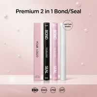 Colle et Scellant 2-en-1 pour Cils, Double Embout 10ml, pour Cils en Grappe, Fixation Forte, Séchage Rapide, Longue Durée, Qualité Professionnelle, Yeux Sensibles