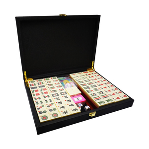 Ensemble mah-jong numérique, 166 carreaux, articles promotionnels, haut de gamme, emballage en bois avec motifs gravés - Product Image 1