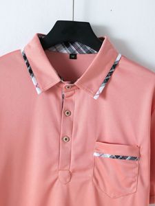 Camiseta informal de verano para hombre, polo <span class=keywords><strong>con</strong></span> cuello de botón, nuevo estilo, <span class=keywords><strong>bolsillo</strong></span> corto en el pecho, camiseta de leopardo de retazos transfronterizos - Product Image 6