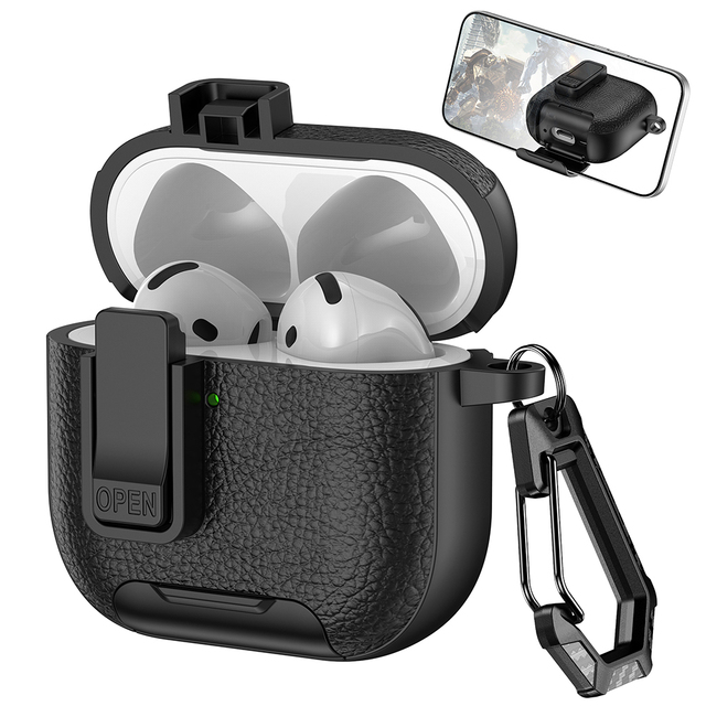 Fashional PU Sticker Wireless Charger Case for Airpod 4 for airpod 3 Protective Cover