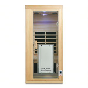 Sauna intérieur en cèdre à infrarouge lointain pour une personne, taille standard, design minimaliste, alimentation secteur 220-240V - Product Image 1