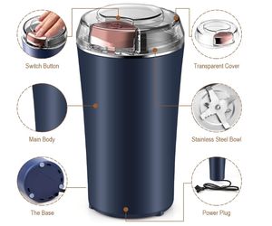 Molinillo Eléctrico Portátil Automático de Acero Inoxidable Kingze para Hierbas y Granos de Café con Capacidad de 350 ml para Uso en Hoteles y al Aire Libre - Product Image 2