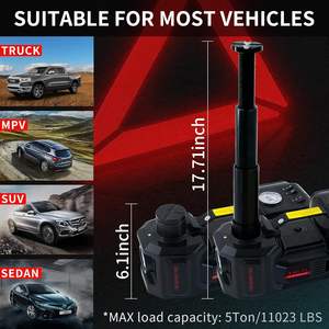 ZSY01-2-B02 черный 4 в 1, 42 см, 12 В, комплект домкратов для электромобиля, 5 тонн, 12 В, комплект, автомобильный гидравлический автомобильный домкрат, ударный ключ - Product Image 5