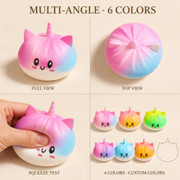 Adorable jouet anti-stress licorne arc-en-ciel chat Kawaii en TPR à remontée lente, idéal pour adolescents et adultes, cadeau de bureau