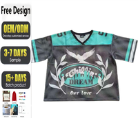 Maillot de football unisexe en polyester respirant à grande maille, coupe ample, motif lettres, logo personnalisé, streetwear