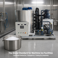 Machine à glaçons en flocons ODM 10 tonnes, refroidie par eau, avec compresseur, pour centrale à béton et transformation des produits de la mer